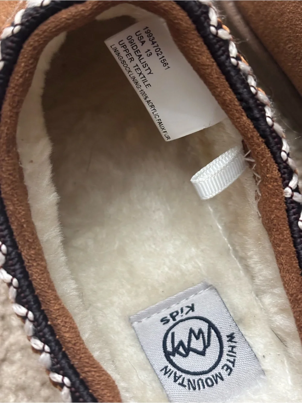 White Mountain Kids Brown Suede Slip-On Clog with Braided Trim (unisex)